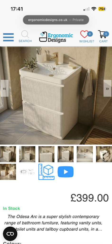Fluted White Vanity Unit (NEW)