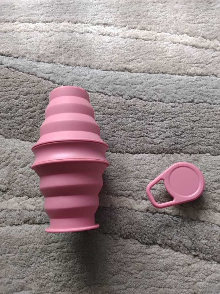 Pink Collapsible Silicone Water Bottle - As Good As New £3