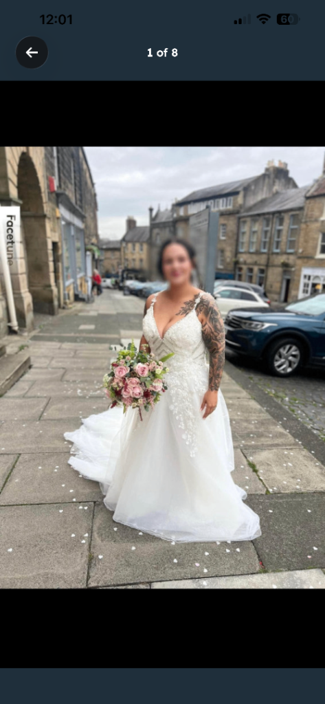 Ronald Joyce wedding dress size 10 with veil