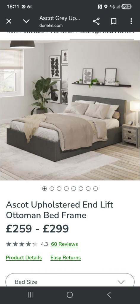 Ottoman double bed and Memory foam mattress 
