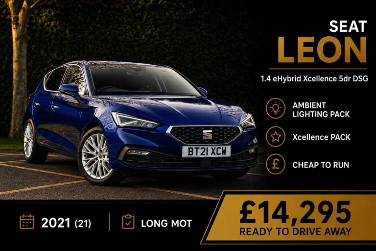 2021 SEAT Leon 1.4 eHybrid Xcellence 5dr DSG Hatchback Petrol/Ele Semi Automatic