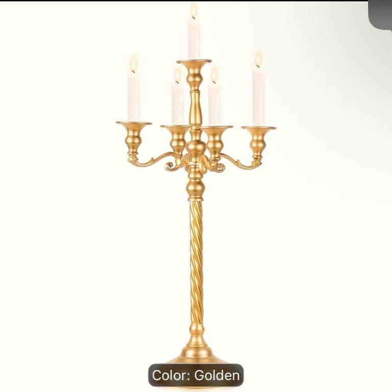 Golden 5-Arm Candelabra – As Good As New (10 available)