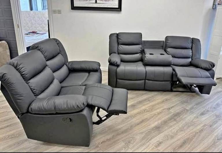 Affordable Roma Recliner Corner Sofa & 3+2 Seater Real Leather 25% OFF Booking Open