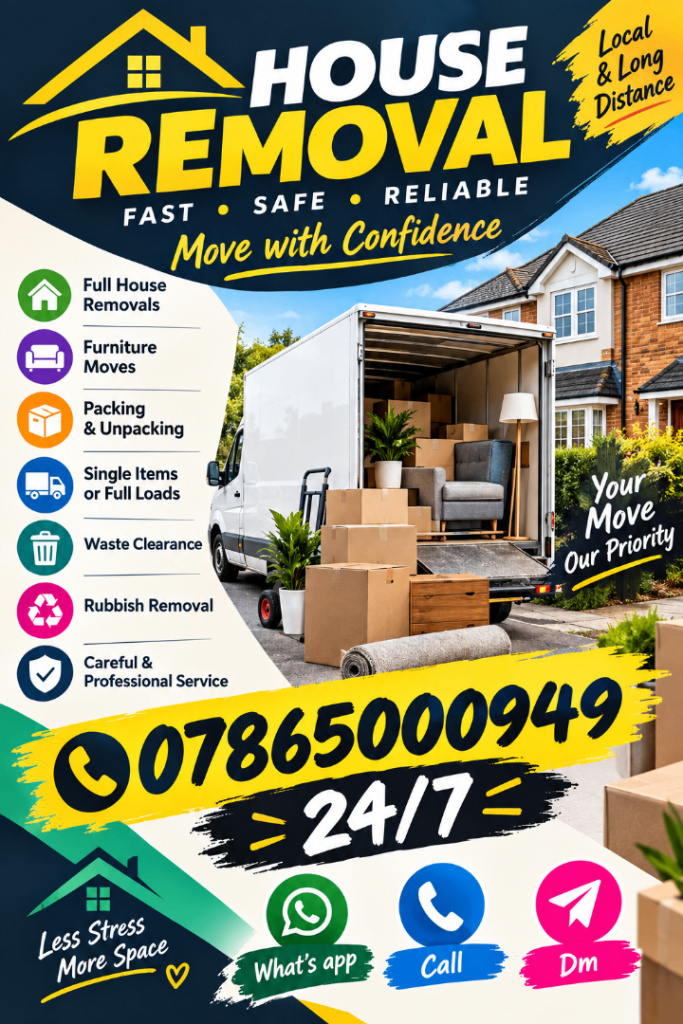 CHEAP & LOCAL DUMP CLEARANCE NATIONWIDE HOUSE REMOVAL WASTE CLEARANCE FLAT MOVERS MAN WITH VAN 24/7
