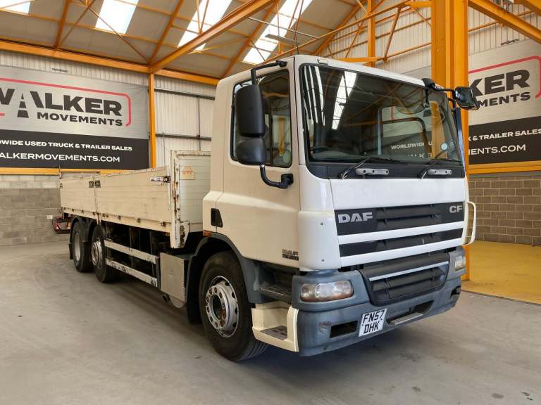 DAF CF75 6X2 26 TONNE DRAWBAR SPEC DROPSIDE FLATBED
