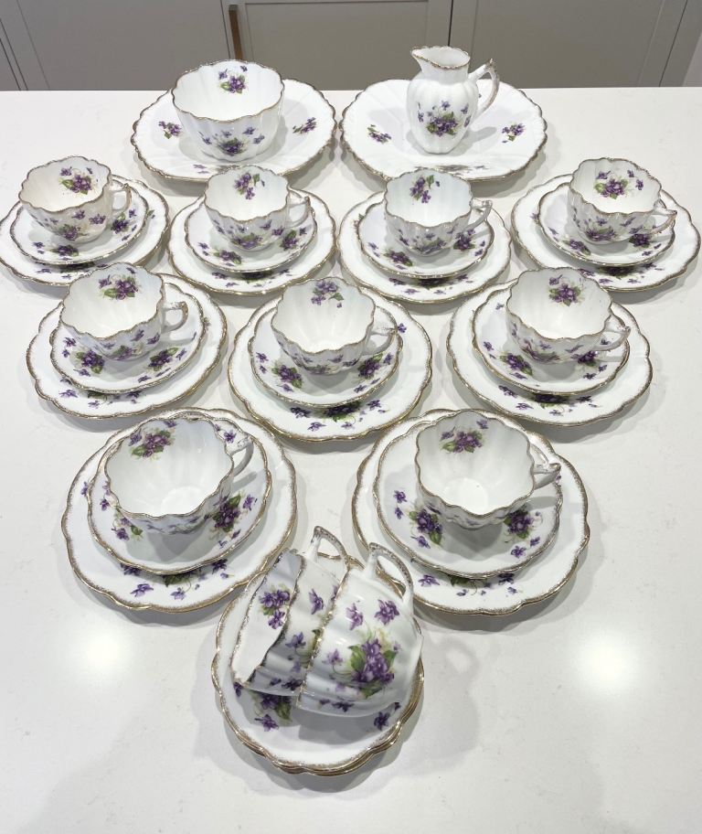 1920s Melba Violets bone china Tea set