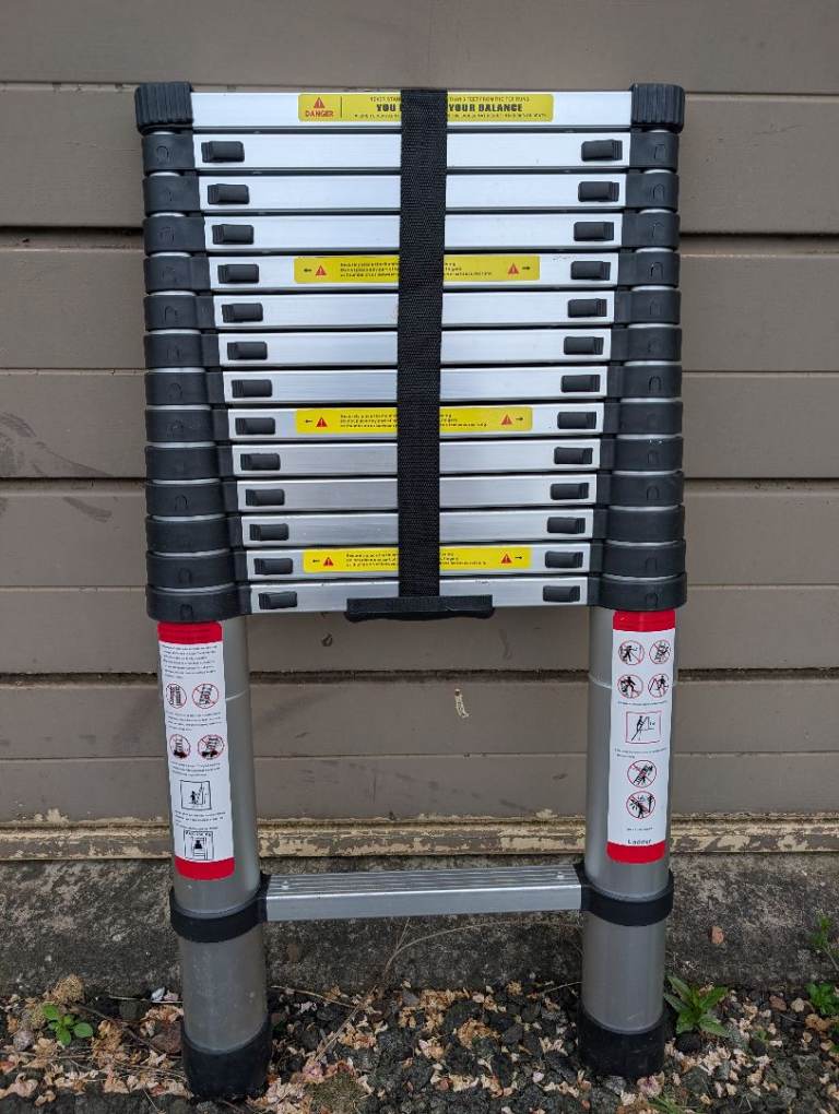 Telescopic Ladder 4.4M Aluminum With Box Virtually New