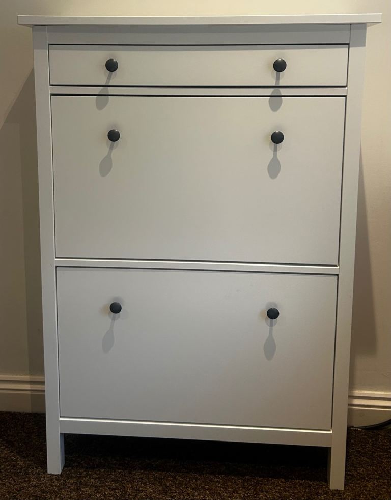 IKEA HEMNES SHOE RACK WHITE 2 COMPARTMENTS AND DRAWER