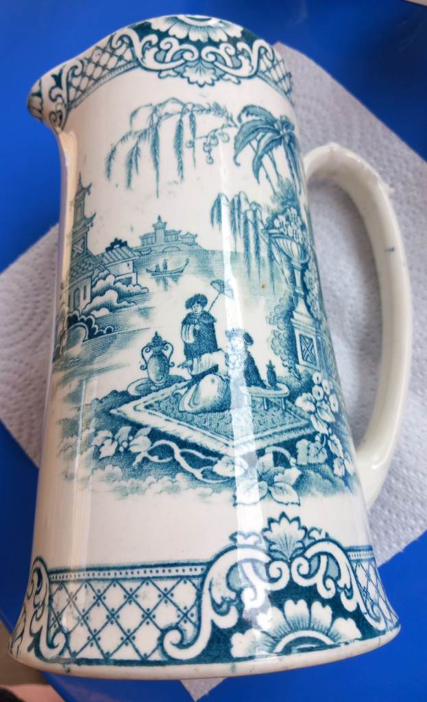 'Burma' Devon Green and White Pitcher 