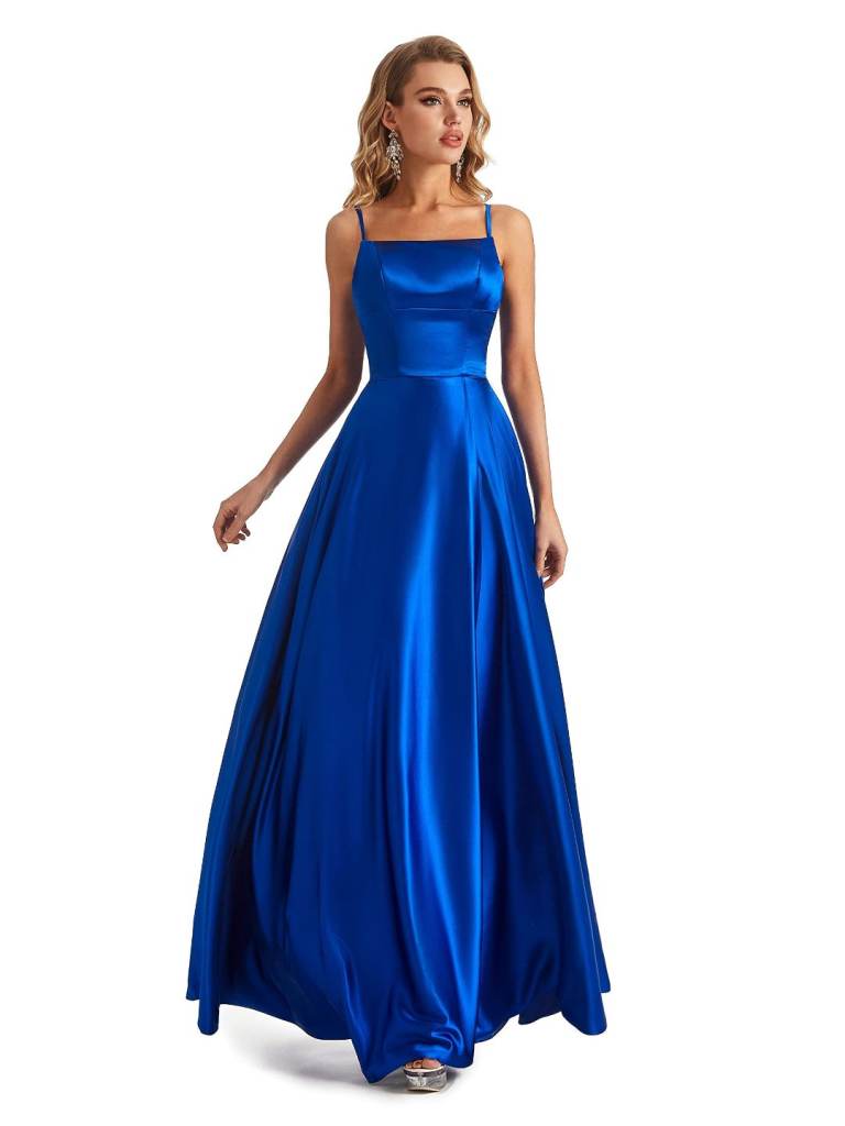 Prom / bridesmaid dress blue satin brand new 2 of