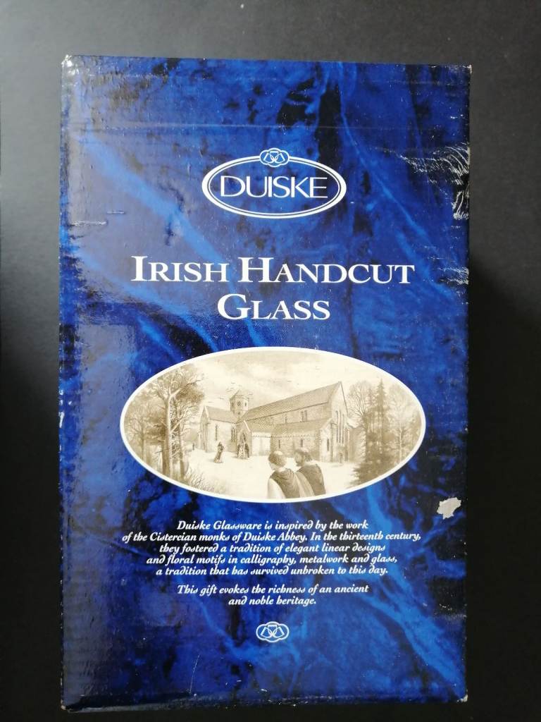 Duiske Irish Handcut Glass Vase - Vintage in boxed unused