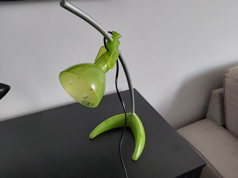 Vintage IKEA Morker Lime Green Plastic Adjustable Desk Lamp 