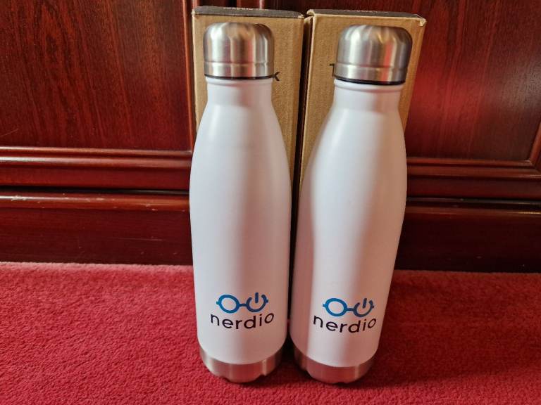 Pair of Insulated Metal Water Bottles Thermos 24hrs Hot & Cold 500ml Sports Flasks. BNIB