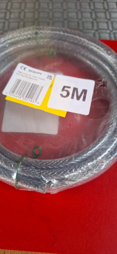 New 5M Shower Hose – Black, Braided Metal