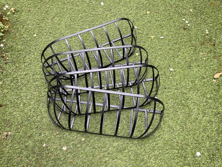 Black metal plastic coated garden troughs (4) REDUCED IN PRICE