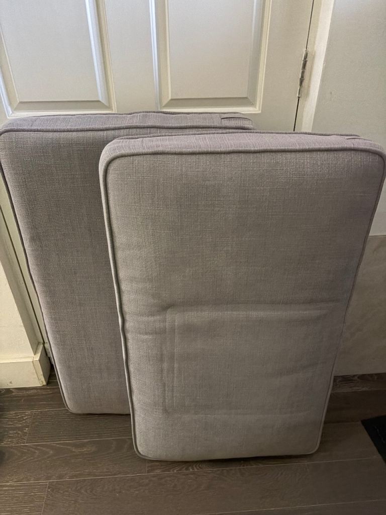 Pair of Grey Fabric Stool Cushions - Good Condition