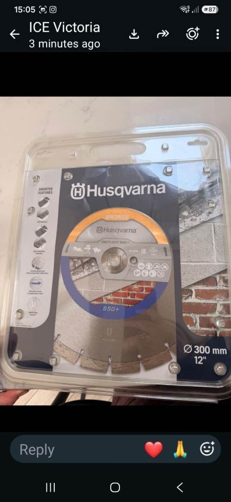 Husqvarna 300mm Diamond Disc Blade – New & Sealed