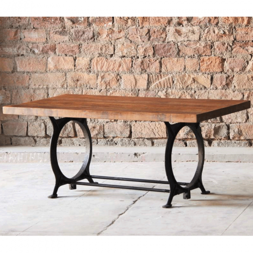 Large Industrial Dining Table (180cm x 90cm) with 8 Chairs. Sold as set. Only £400