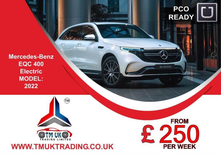 PCO CAR HIRE MERCEDES-BENZ EQC 400 80kWh Electric 2022 *FROM ONLY £250 P/W* UBER READY FOR RENT