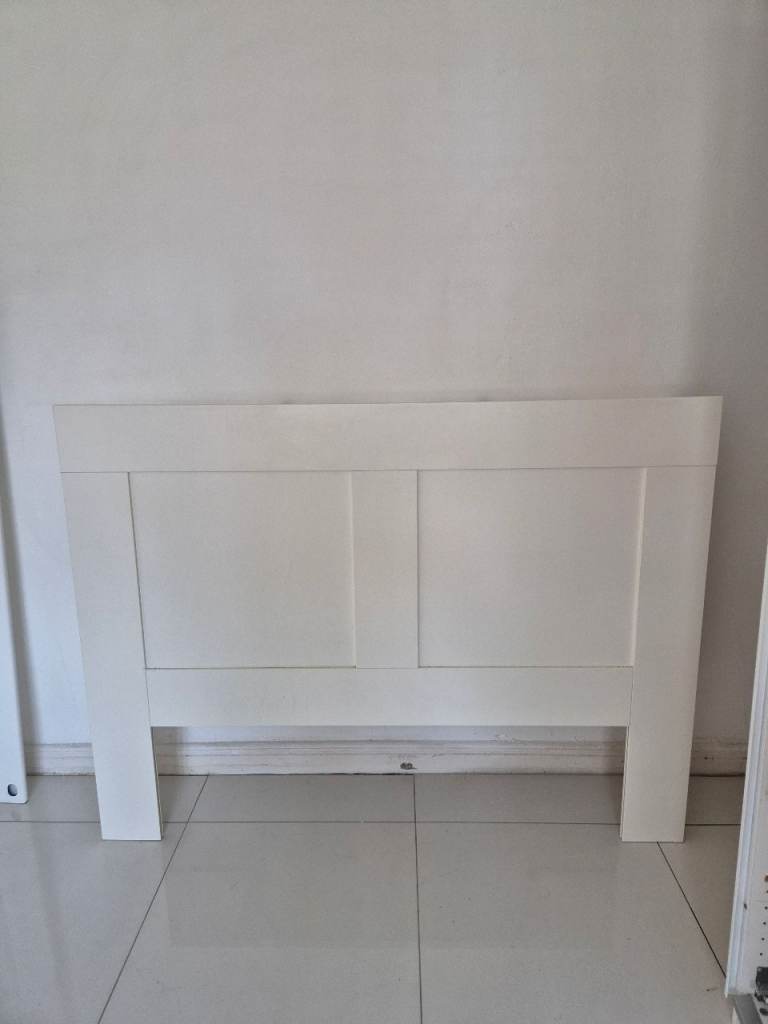 Double Headboard with Storage – White