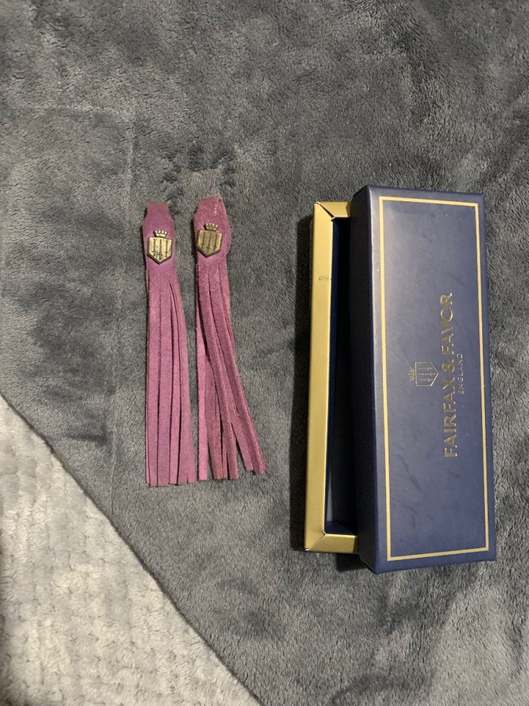 Fairfax and favour purple tassels 