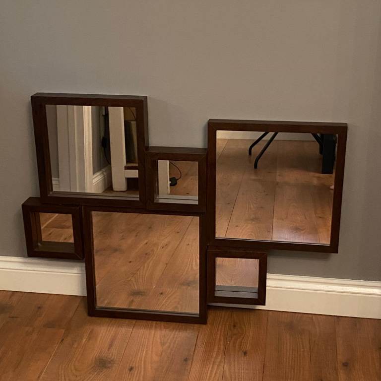 NEXT Mango Grouped Mirror Dark Wood 6 Framed Mirrors in one