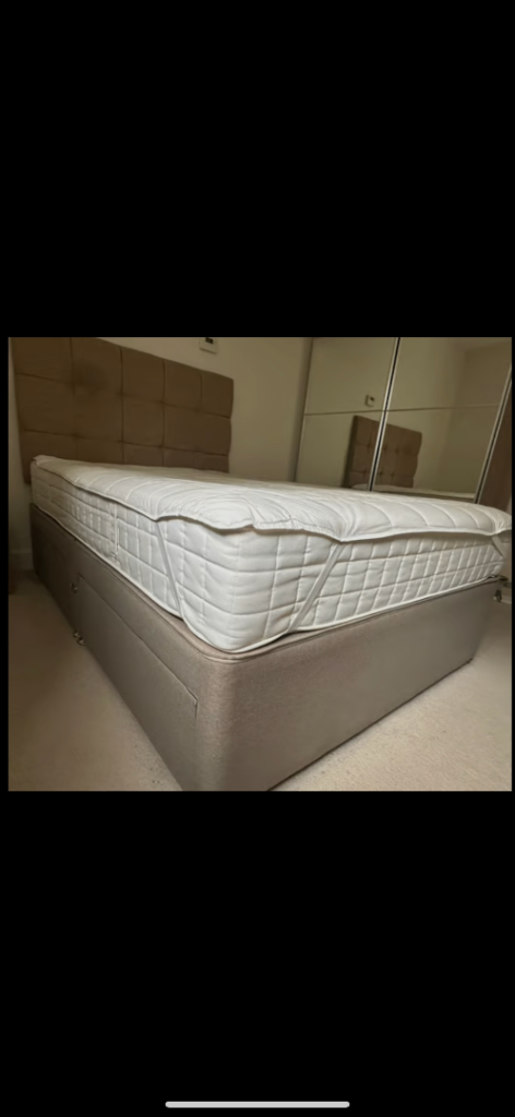 Double divan bed with Headboard and mattress 