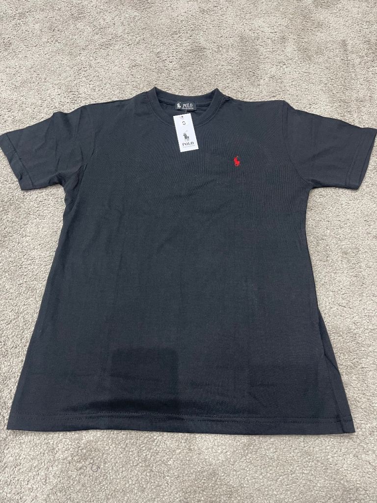 New Polo Ralph Lauren Black T-Shirt with Red Logo