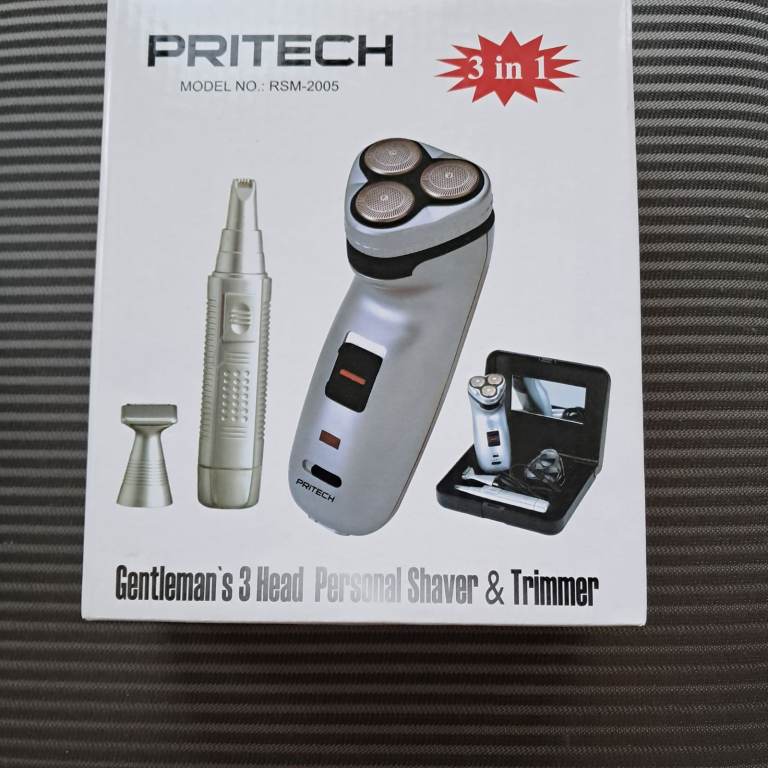 MENS 3 HEAD PERSONAL SHAVER AND TRIMMER