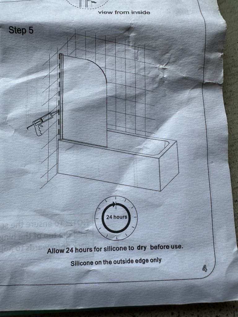 Single Panel Bath Screen Radius Edge