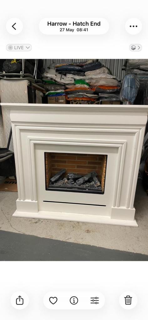 Amersham White Electric Fire Suite