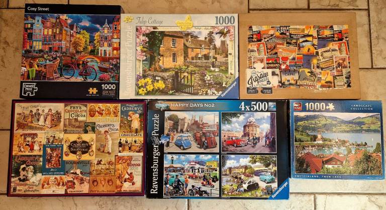 9 Jigsaw puzzles. 5 x 1000 piece, 4 x 500 piece set