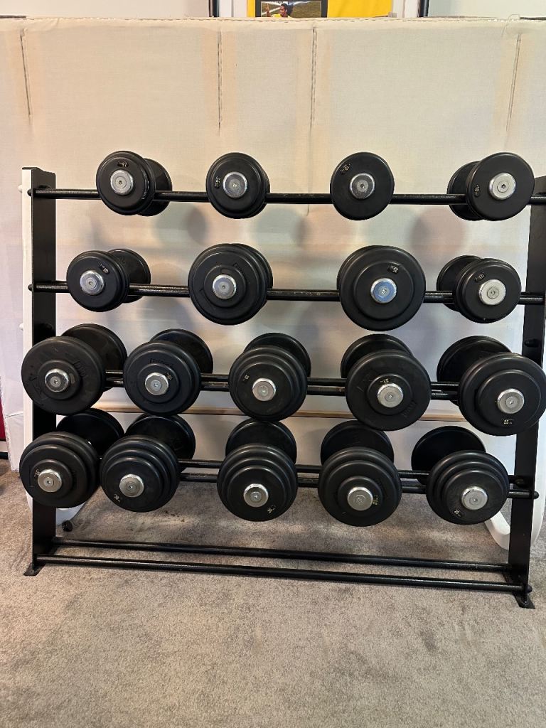 Dumbbells with Rack included 