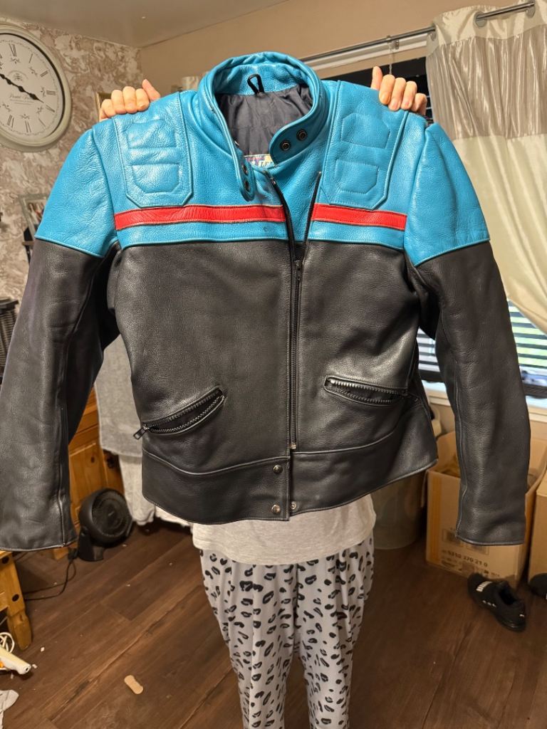 Real leather ladies bikers jacket