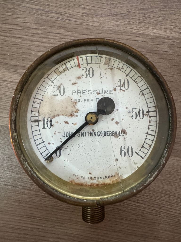 Vintage brass pressure gauge 