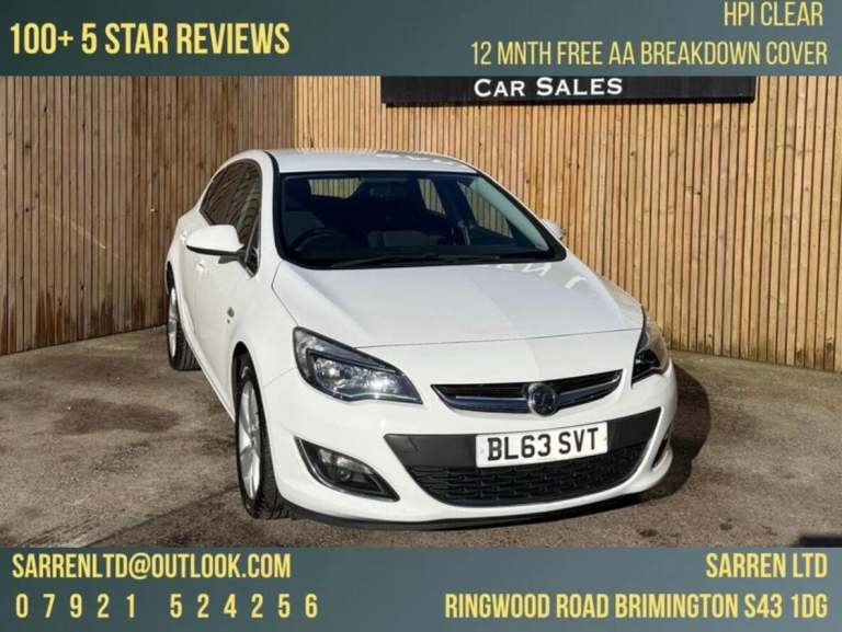 2014 Vauxhall Astra 1.4 16v SRi Euro 5 5dr HATCHBACK Petrol Manual