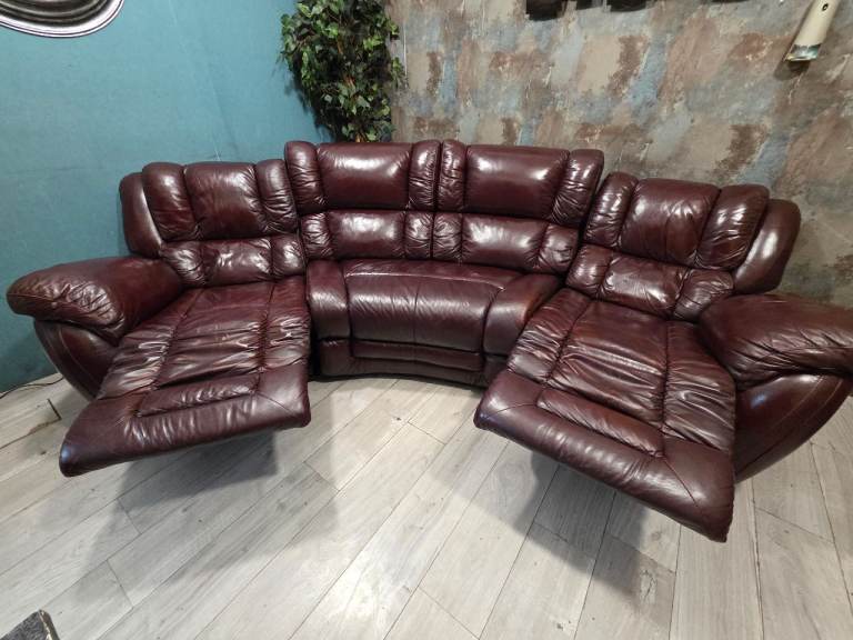 Dfs genuine leather electric recliner sofa 