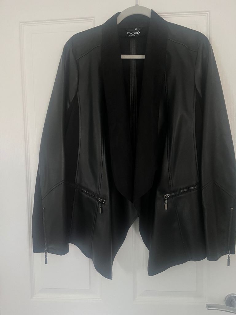 Faux leather waterfall jacket 