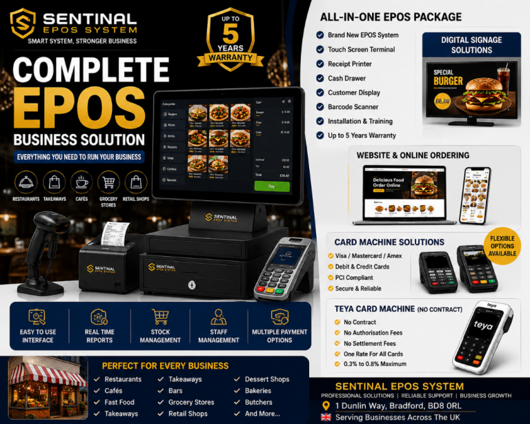 Business EPOS Package with Card Machine & Online Ordering | Restaurant & Retail POS