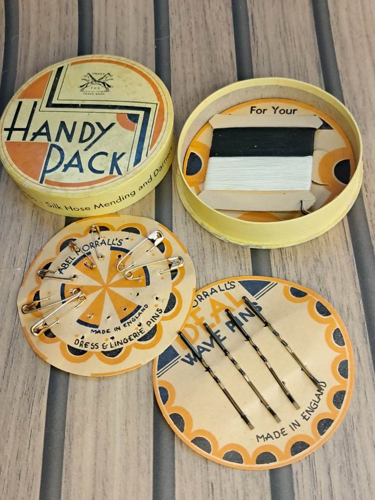 Antique, Vintage Abel Morall - Cross Fox Brand - Handy Pack Art Deco Sewing Kit.