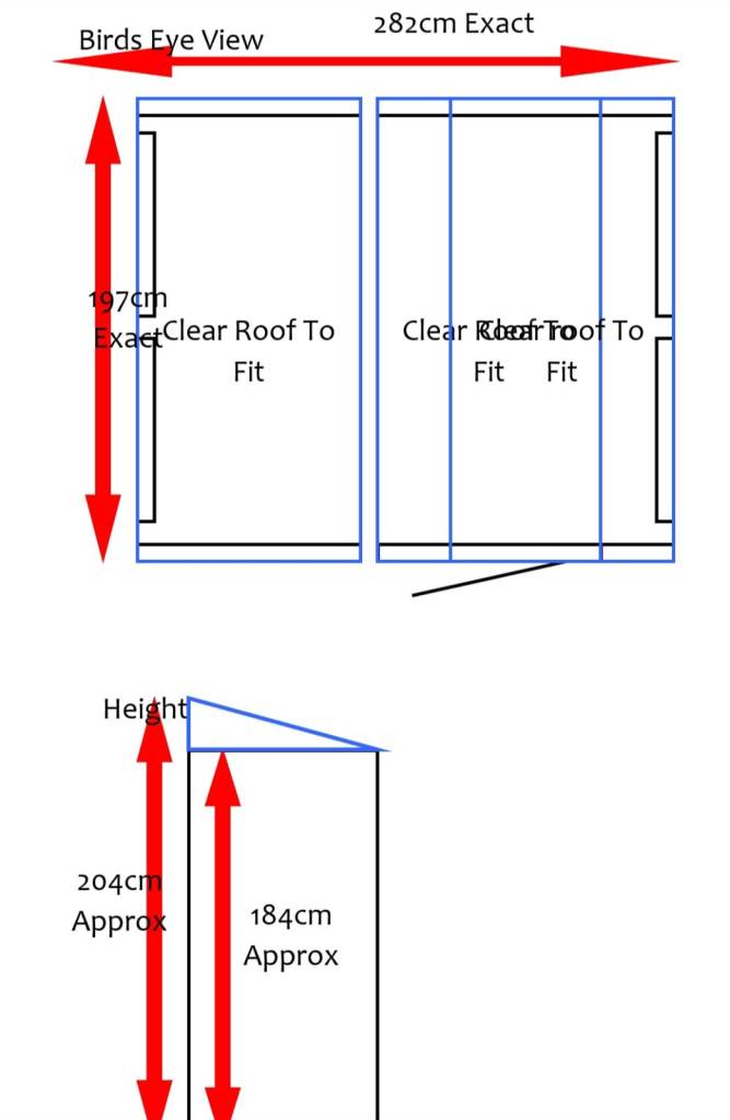 Cat Aviary  Free-standing 9ft long x 6ft wide x 6ft high, with a black waterproof roof