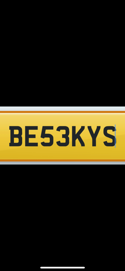 Private plate BE53KYS 