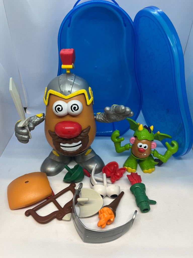 Mr Potato Head Knight & Mini Dragon Potato Head Figure & Accessories Inc Case.