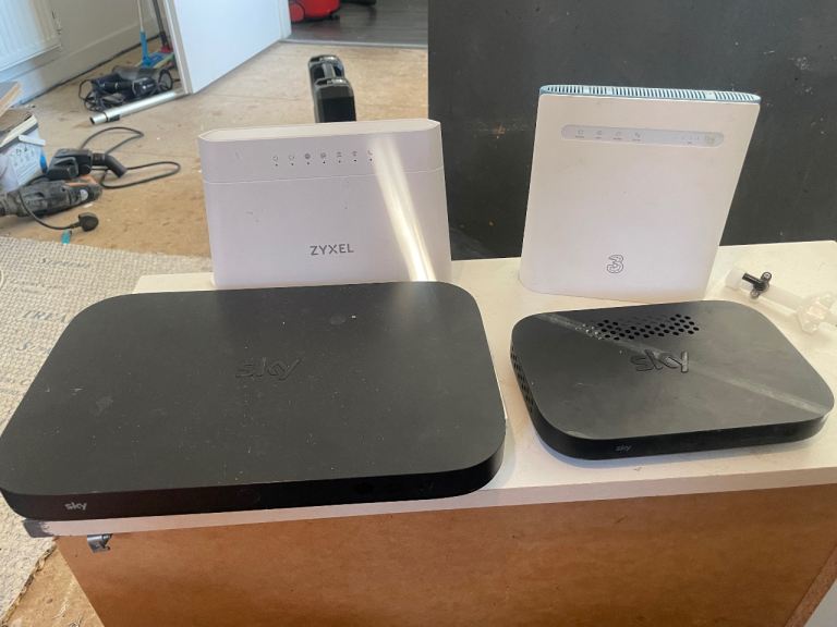 Sky, Zyxel, Three Routers and Modems – Fair Condition