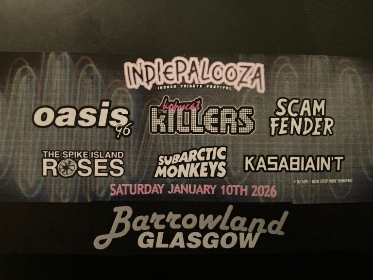 Two tickets for Indiepalooza at the Barrowlands