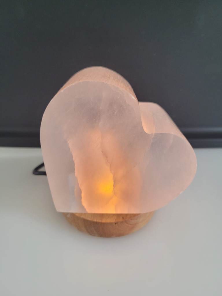 Selenite Heart Glow Lamp (Multi Color)-USB
