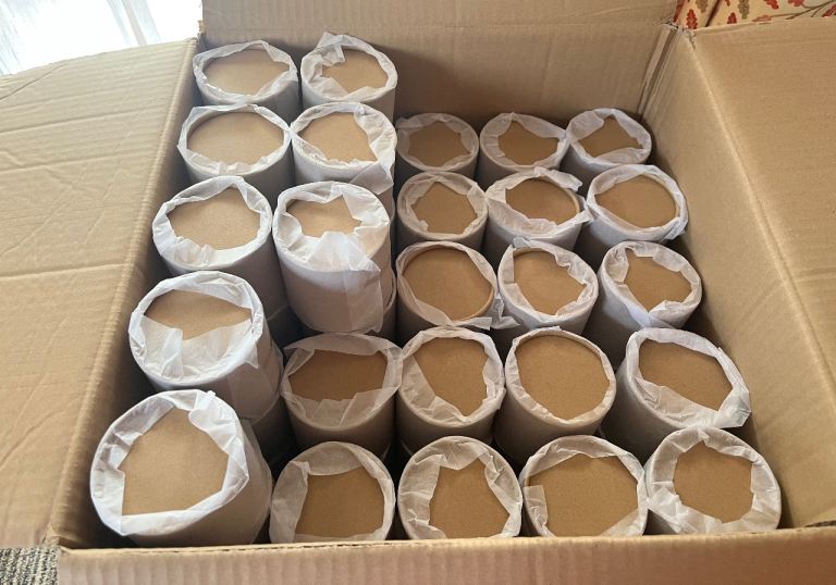 NEW 83 x Brown Kraft Cardboard Round Packaging Boxes with Lids (7.3cm ...