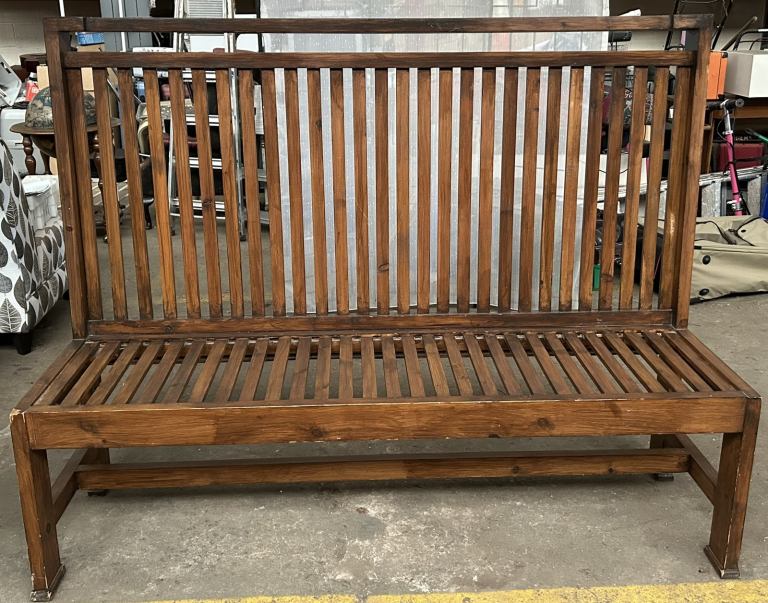 Church Pew Style High Back Spindle Bench