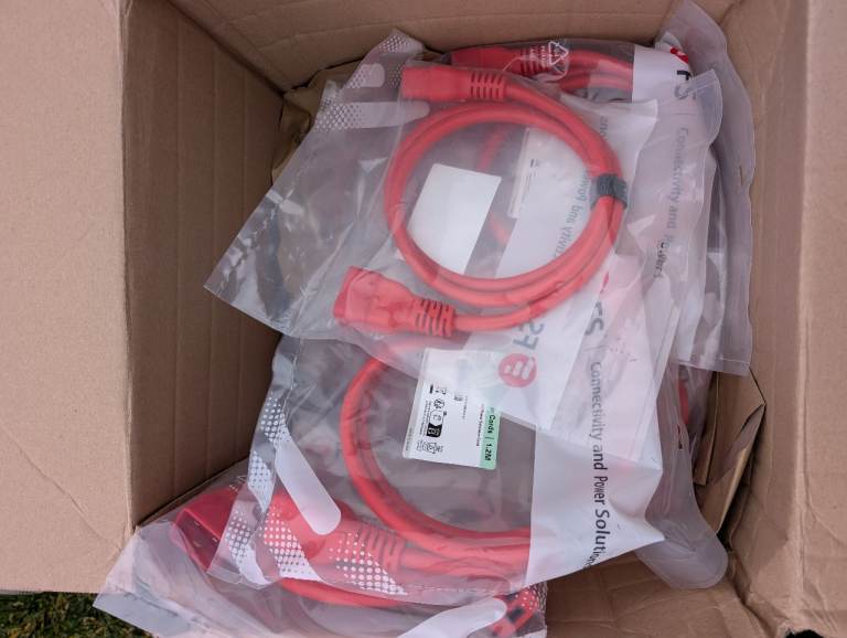 Job lot of 10 Power Extension Cable IEC Male to Female Lead C20/C19