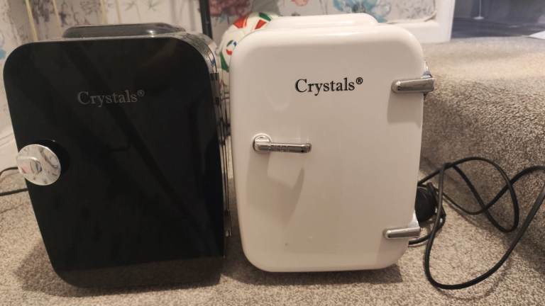 Crystal Mini Fridges - White, Good Condition